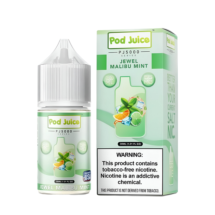 Pod Juice PJ5000 Salt Nicotine Vape Juice 35 Mg Jewel Malibu Mint 