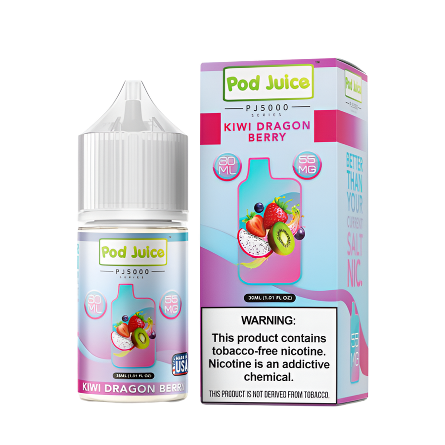 Pod Juice PJ5000 Salt Nicotine Vape Juice 35 Mg Kiwi Dragon Berry 