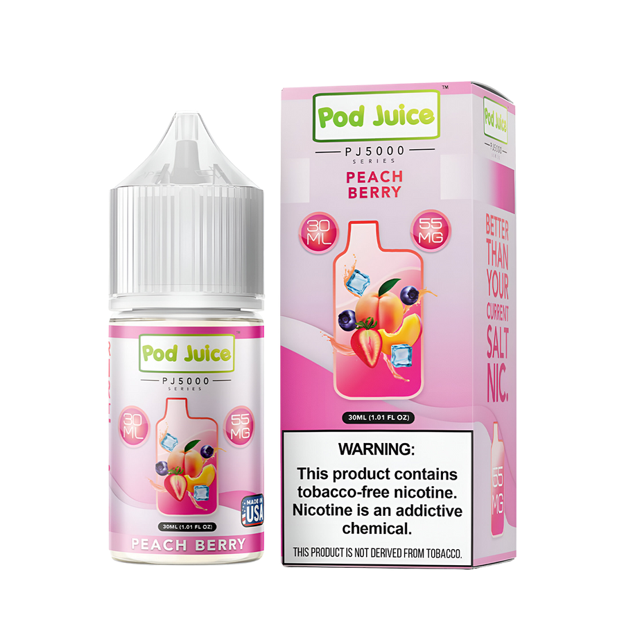 Pod Juice PJ5000 Salt Nicotine Vape Juice 35 Mg Peach Berry 