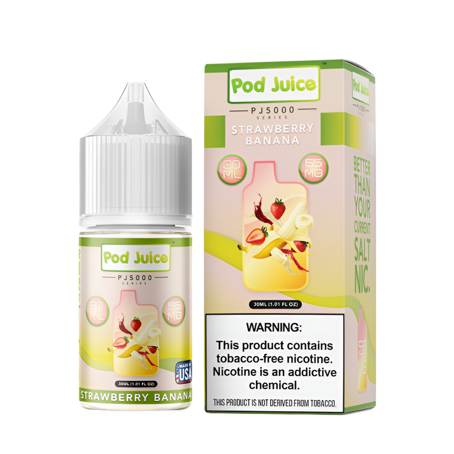 Pod Juice PJ5000 Salt Nicotine Vape Juice 35 Mg Strawberry Banana 