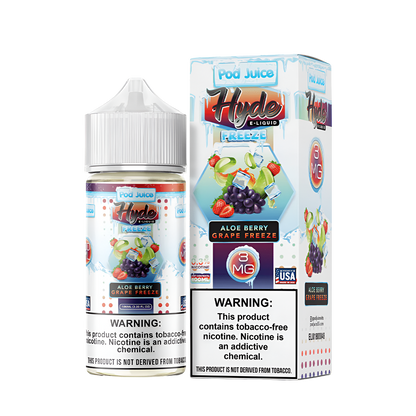 Pod Juice x Hyde Freebase Vape Juice 0 Mg Aloe Berry Grape Freeze 