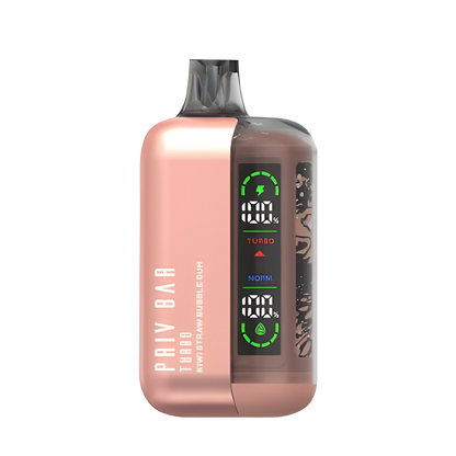 Priv Bar Turbo 15K Disposable Vape Kiwi Straw Bubblegum  