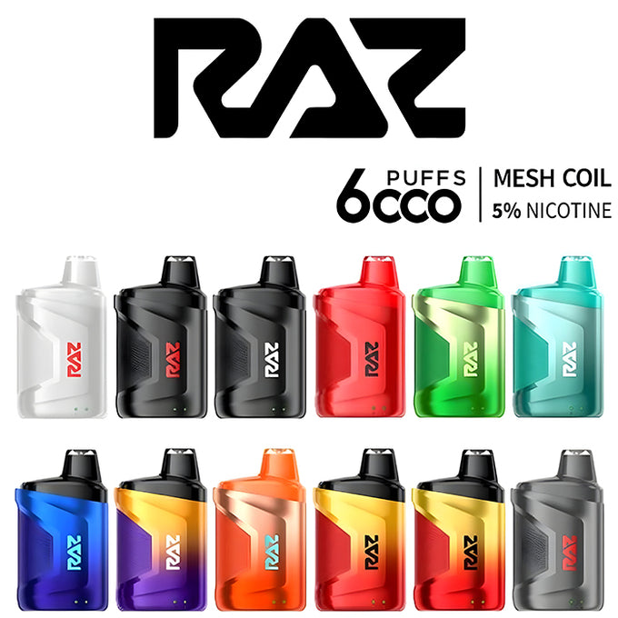 RAZ CA6000 Disposable Vape | 5% Nic in 15 Flavors RAZ CA6000 Disposable Vape | 5% Nic in 15 Flavors