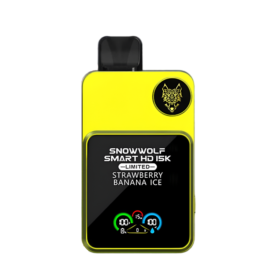 SnowWolf Smart HD 15K Limited Disposable Vape Strawberry Banana Ice  