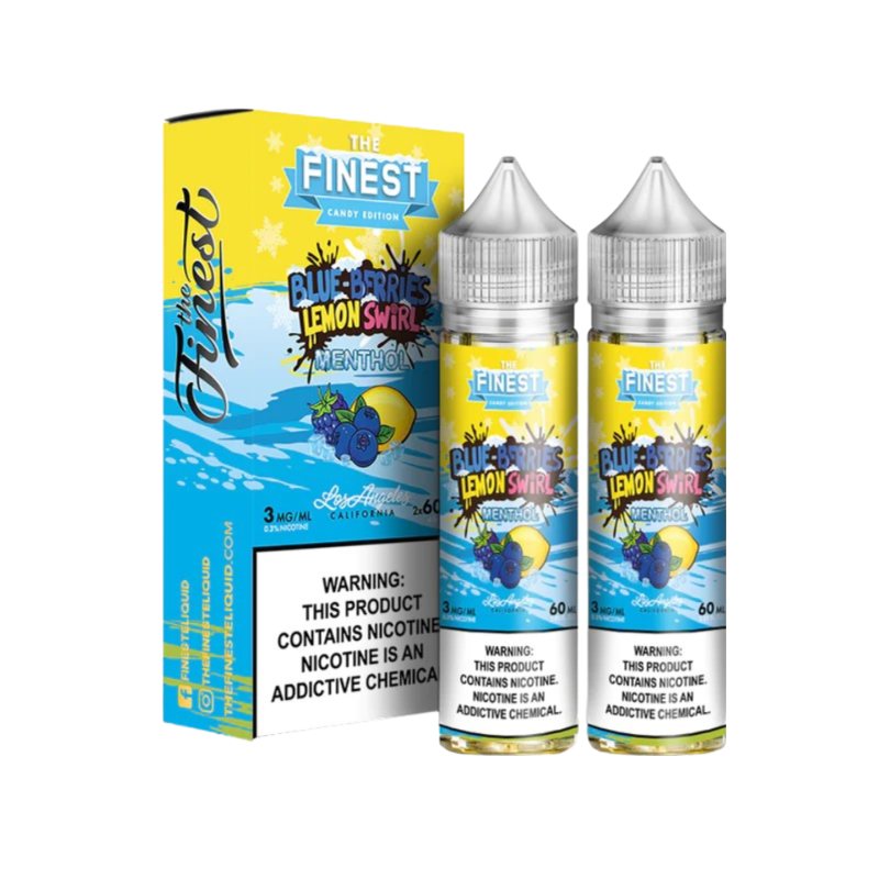 Finest Candy Edition Menthol Freebase Vape Juice 0 Mg Blue Berries Lemon Swirl Menthol 