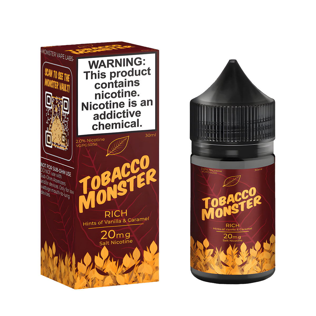 Tobacco Monster Salt Nicotine | 20 ~ 60 Mg Nic in 4 Flavors Tobacco Monster Salt Nicotine | 20 ~ 60 Mg Nic in 4 Flavors