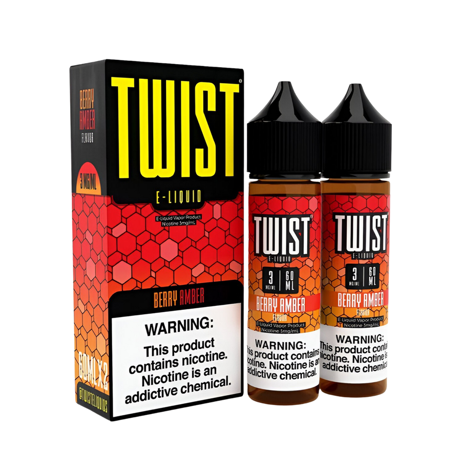 Twist eLiquid Freebase 120mL (2x60mL) Vape Juice 0 Mg Berry Amber (Strawberry Honey Graham)