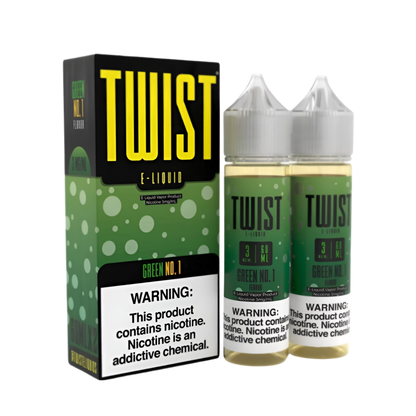 Twist eLiquid Freebase 120mL (2x60mL) Vape Juice 0 Mg Green No.1 (Honewdew Melon Chew)