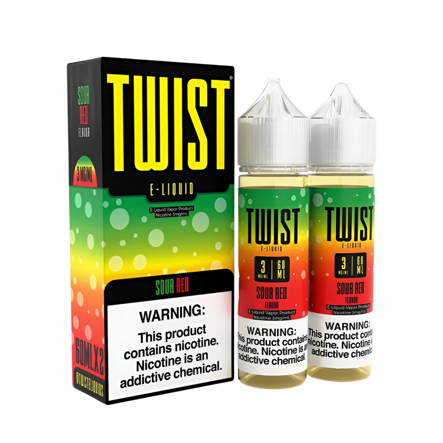 Twist eLiquid Freebase 120mL (2x60mL) Vape Juice 0 Mg Sour-Red (Sweet & Sour)