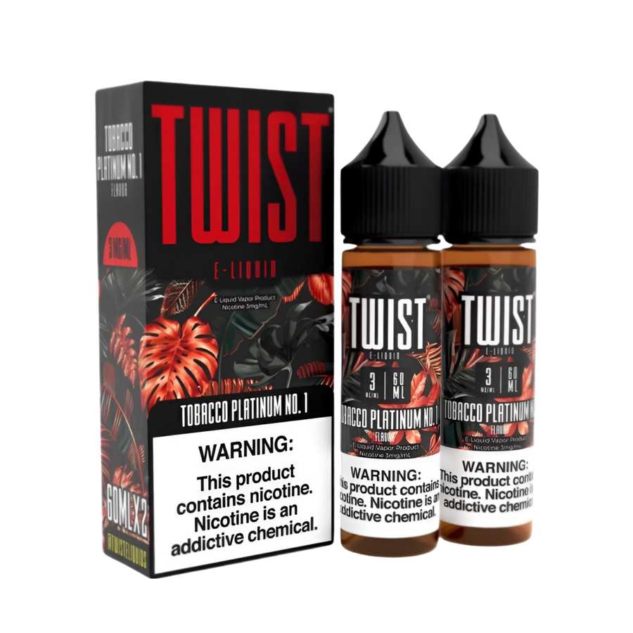Twist eLiquid Freebase 120mL (2x60mL) Vape Juice 0 Mg Tobacco Platinum No.1