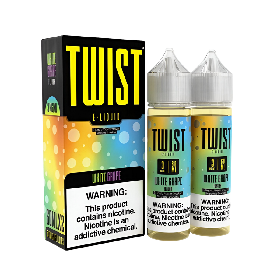 Twist eLiquid Freebase 120mL (2x60mL) Vape Juice 0 Mg White Grape (The White Grape)