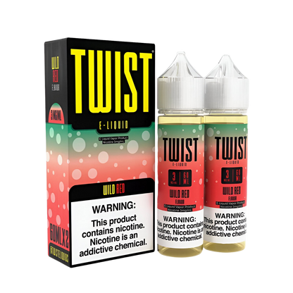 Twist eLiquid Freebase 120mL (2x60mL) Vape Juice 0 Mg Wild Red (Wild Watermelon Lemonade)