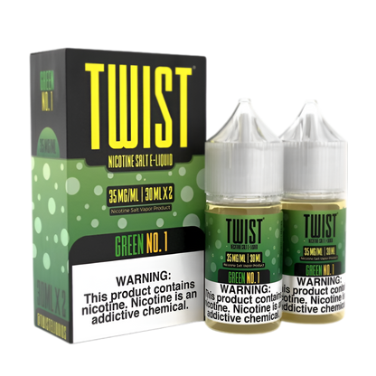 Twist eLiquid Nic Salt 60mL (2x30mL) Vape Juice 35 Mg Green No.1 (Honewdew Melon Chew)