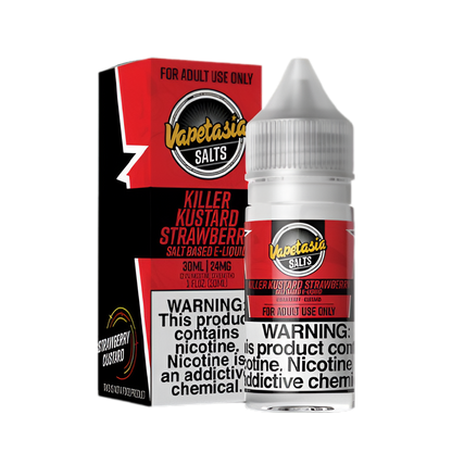 VapeTasia Killer Kustard Salt Nicotine Vape Juice 24 Mg 30 Ml Strawberry