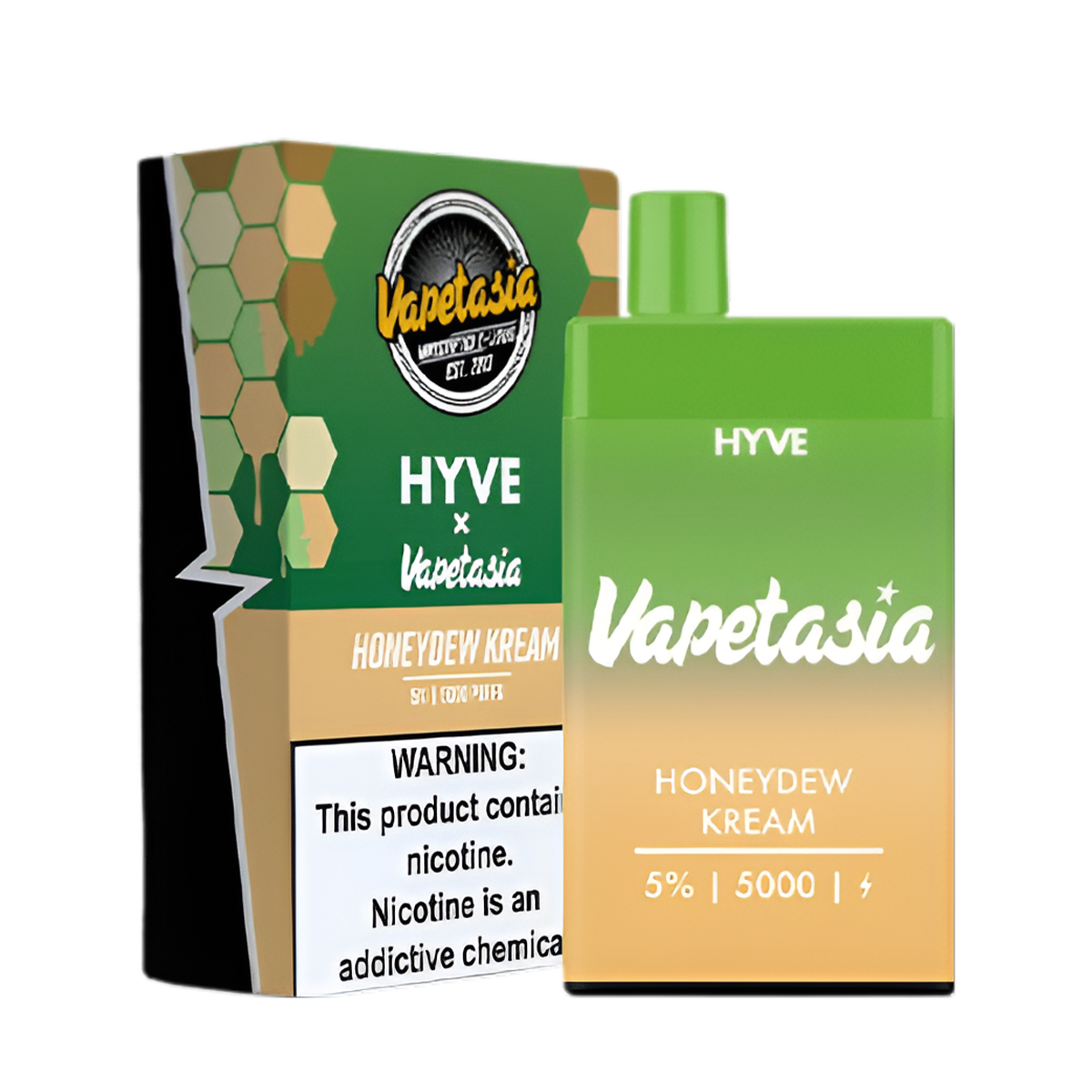 VapeTasia ☓ Hyve 5000 Disposable Vape Honeydew Kream  