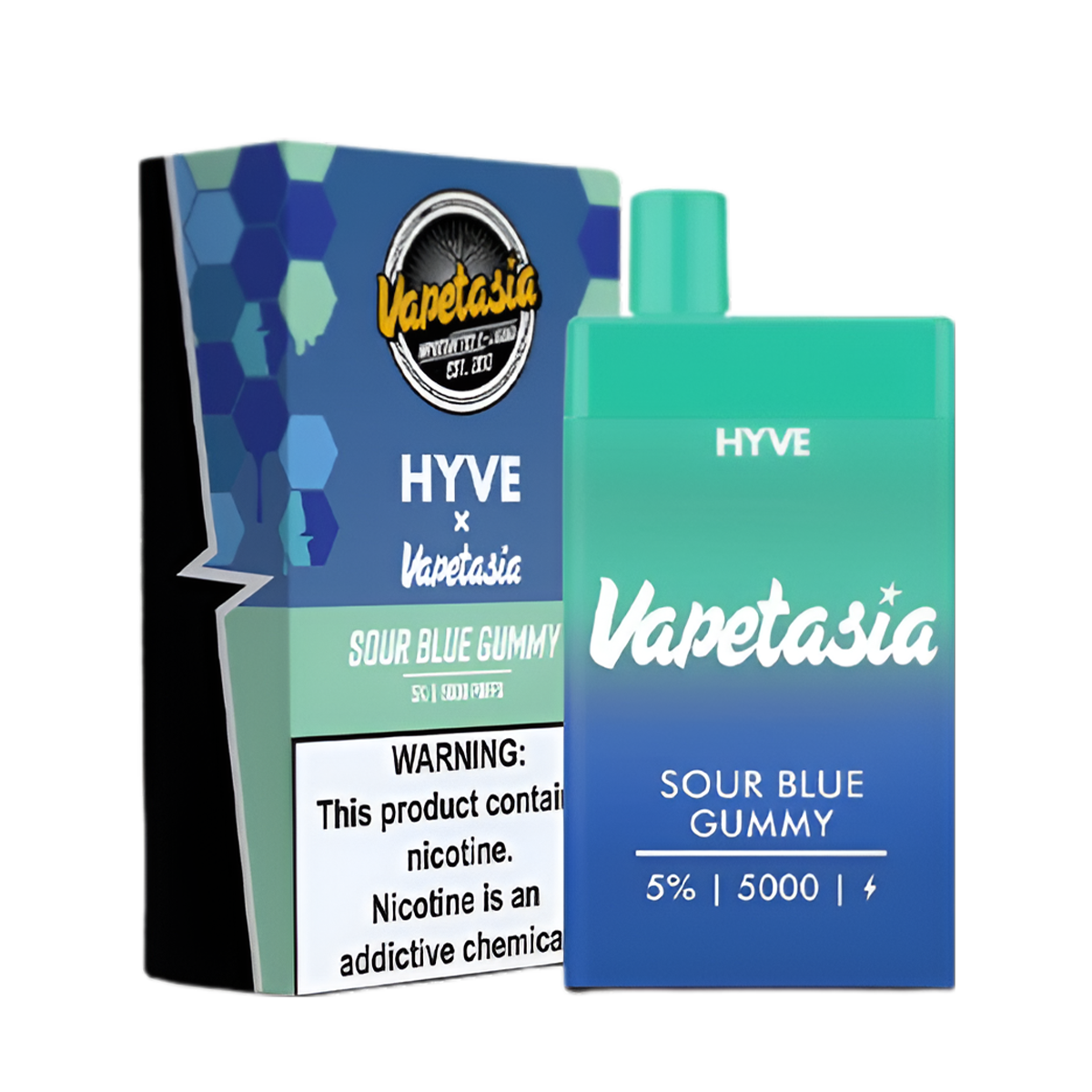 VapeTasia ☓ Hyve 5000 Disposable Vape Sour Blue Gummy  