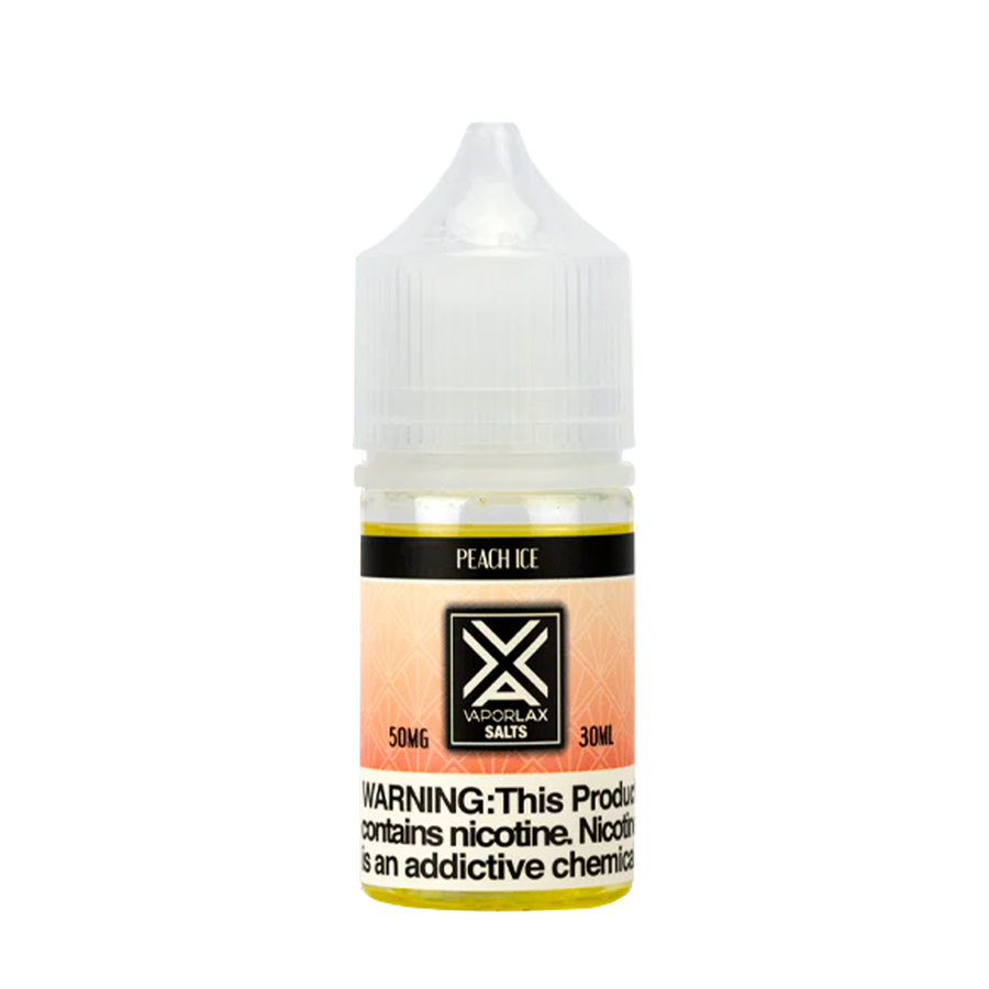 Vaporlax Salt Nicotine Vape Juice 50 Mg Peach Ice 