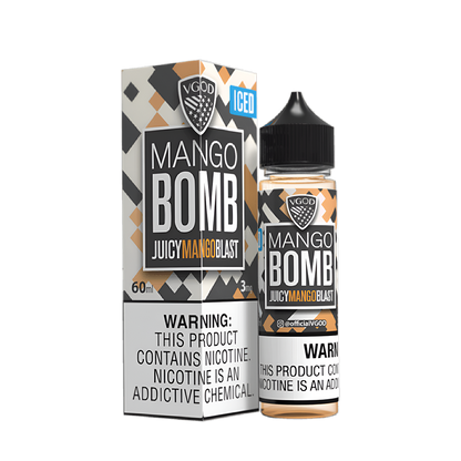 VGOD Iced Bomb Line Freebase Vape Juice 0 Mg Mango Bomb (Juicy Mango Blast) Iced 