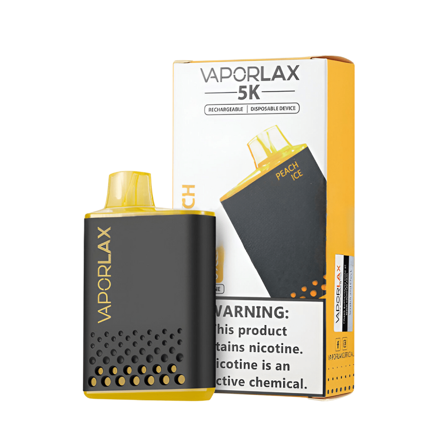 Vaporlax 5K Disposable Vape Peach Ice  