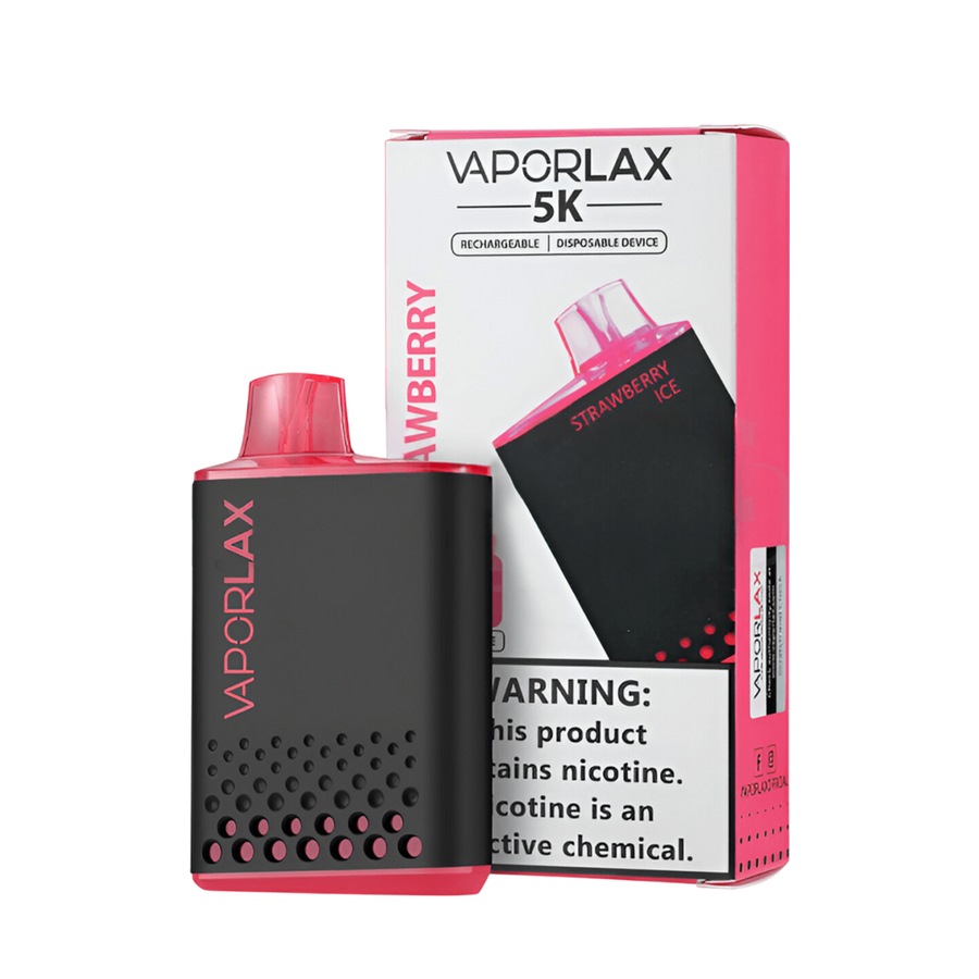 Vaporlax 5K Disposable Vape Strawberry Ice  